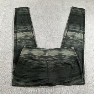 Athleta Womens Medium‎ Black Gray Gusset Athletic Leggings Yoga Activewear